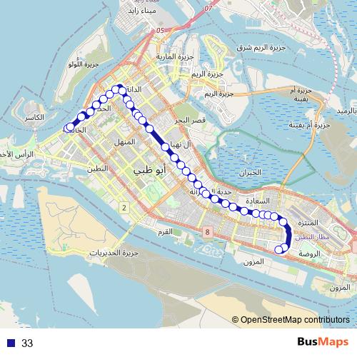 33 bus Line Map