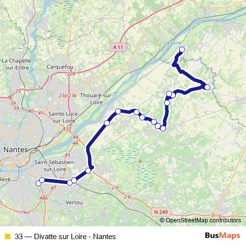 33 bus Line Map
