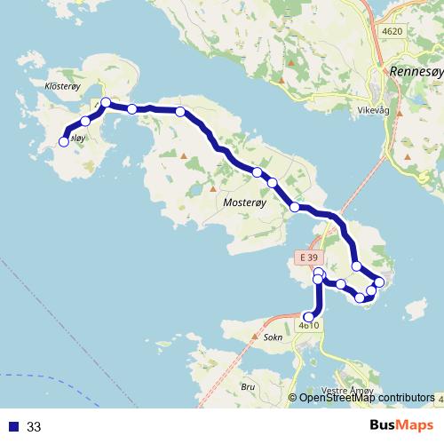33 bus Line Map