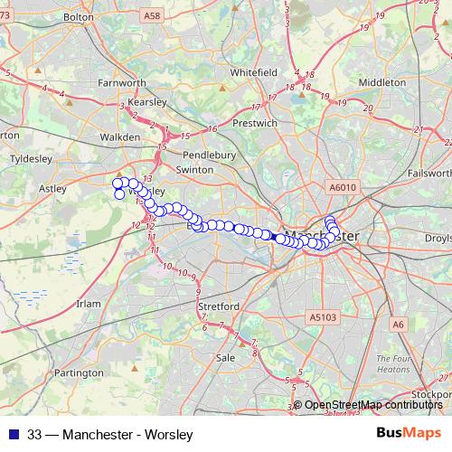 33 bus Line Map