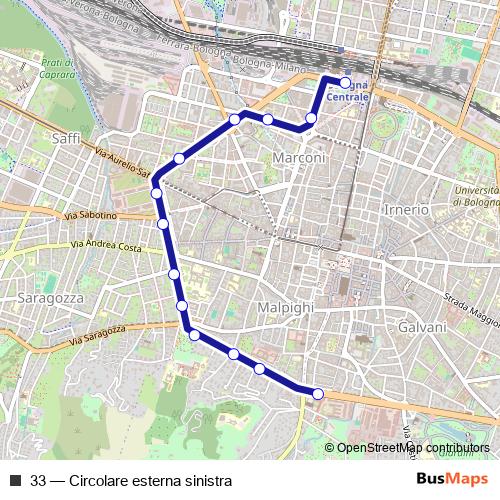 33 bus Line Map