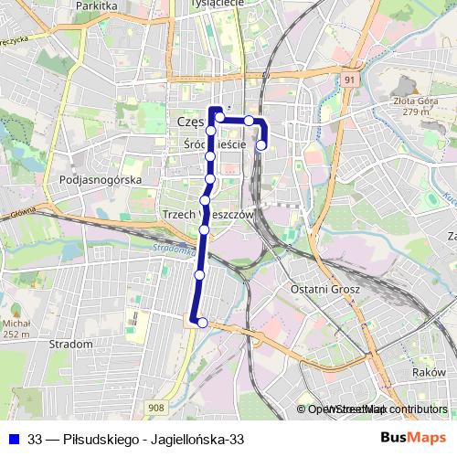 33 bus Line Map
