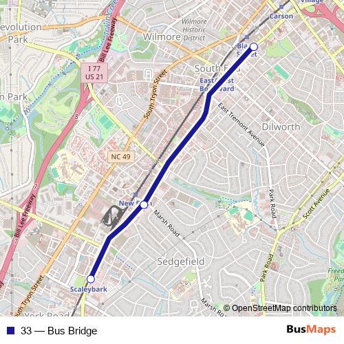 33 bus Line Map