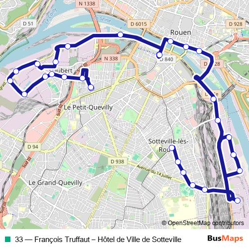 33 bus Line Map