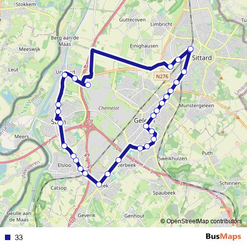 33 bus Line Map