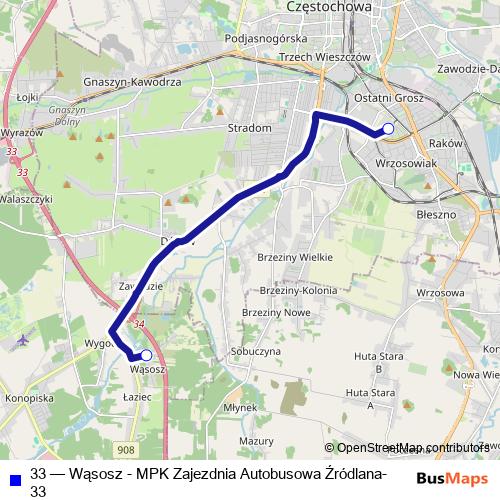 33 bus Line Map