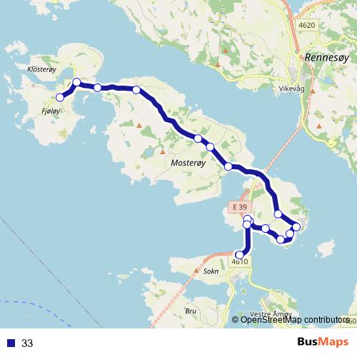 33 bus Line Map