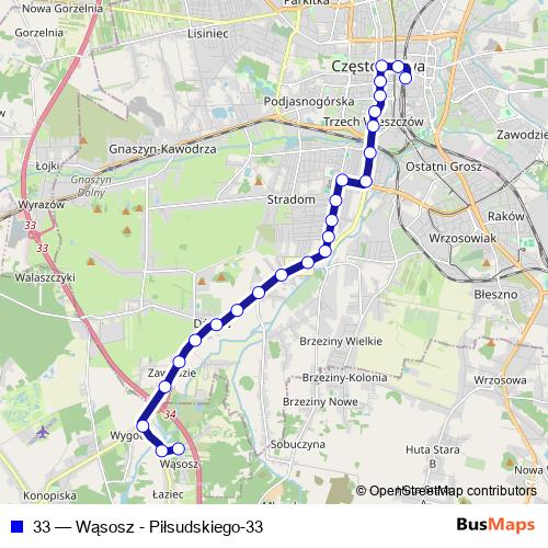 33 bus Line Map