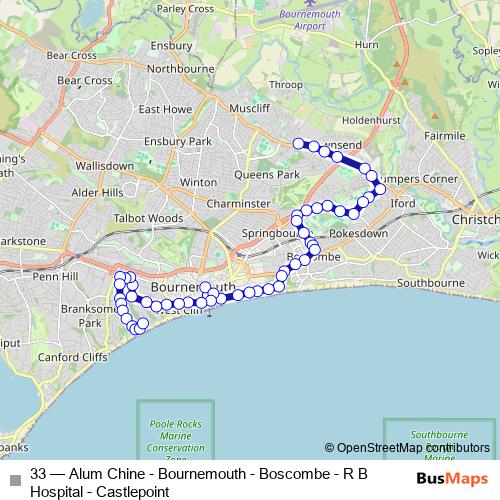 33 bus Line Map