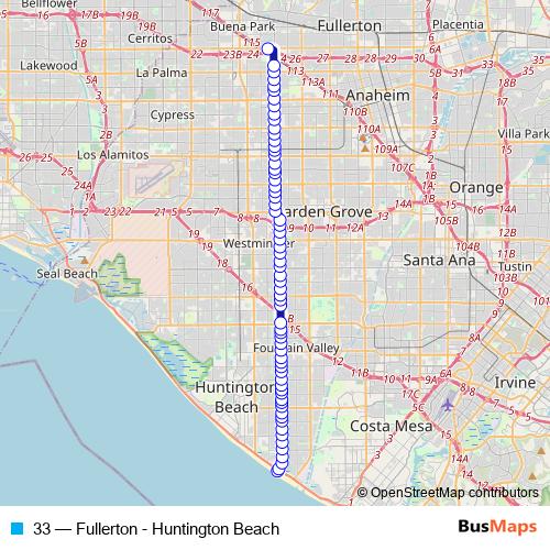 33 bus Line Map