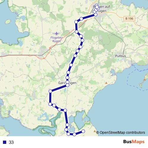 33 bus Line Map