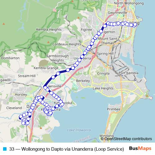 33 bus Line Map