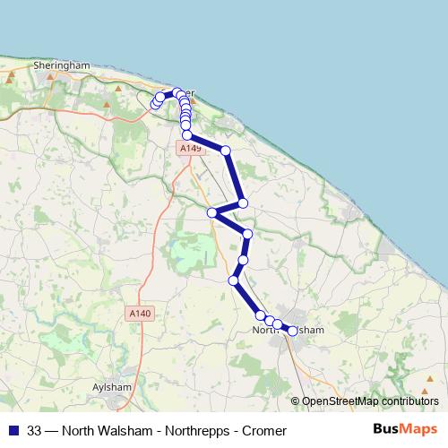 33 bus Line Map