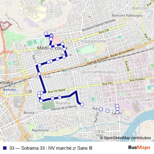 33 bus Line Map