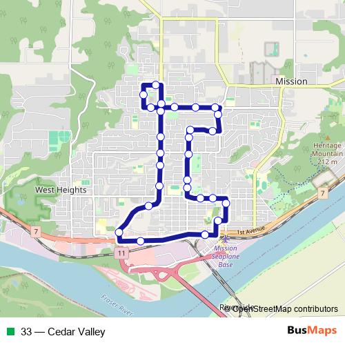33 bus Line Map