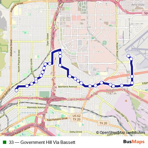 33 bus Line Map
