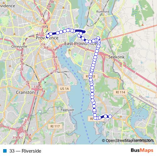 33 bus Line Map