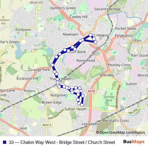 33 bus Line Map