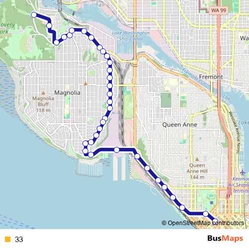 33 bus Line Map