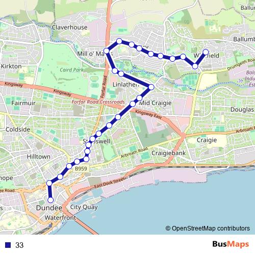 33 bus Line Map