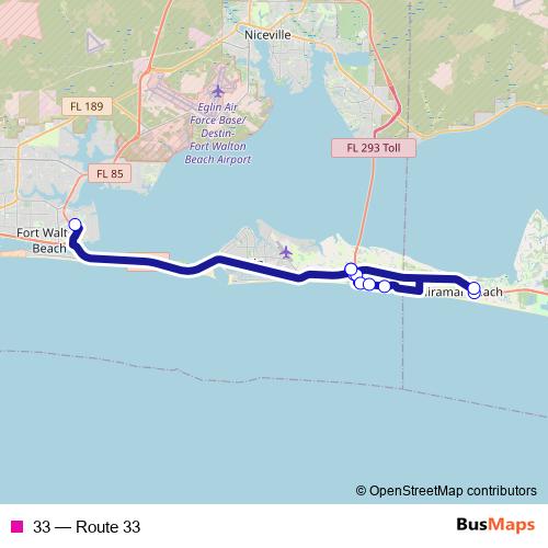 33 bus Line Map