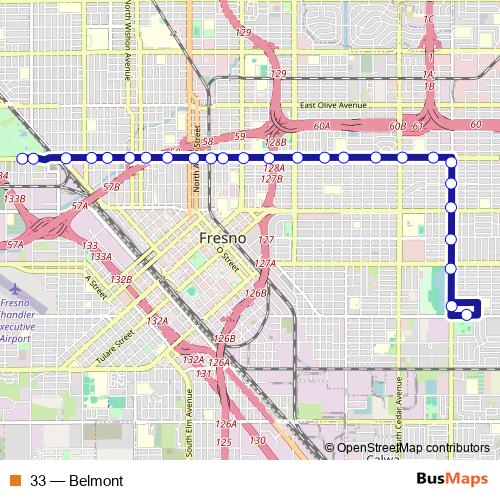 33 bus Line Map