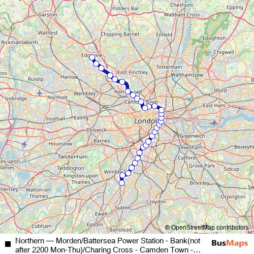 Northern metro Line Map
