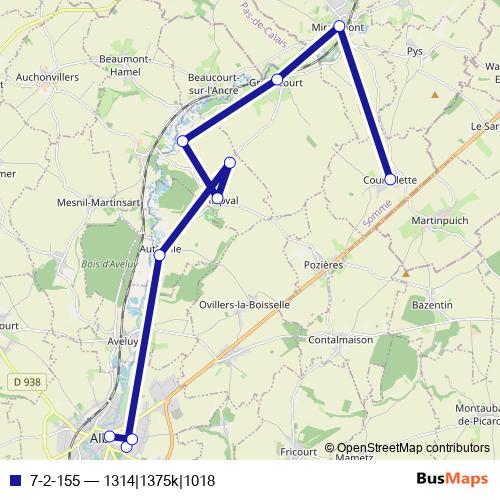 7-2-155 bus Line Map