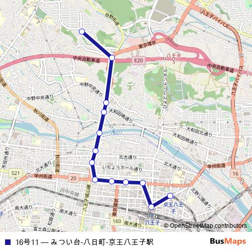 16号11 bus Line Map