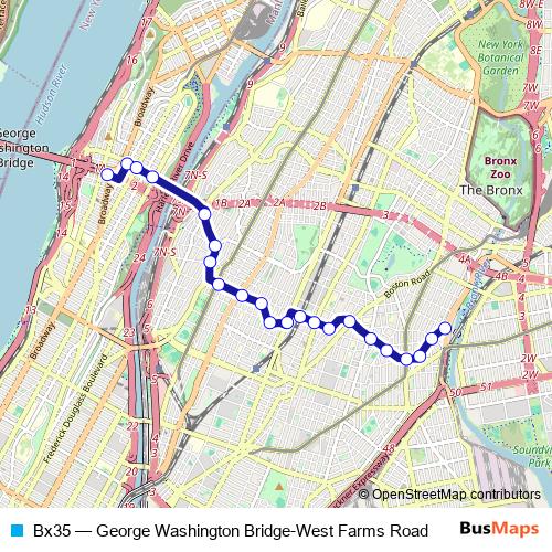 Bx35 bus Line Map