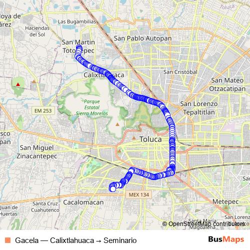 Gacela bus Line Map