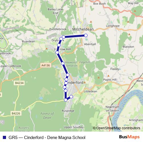 GR5 bus Line Map