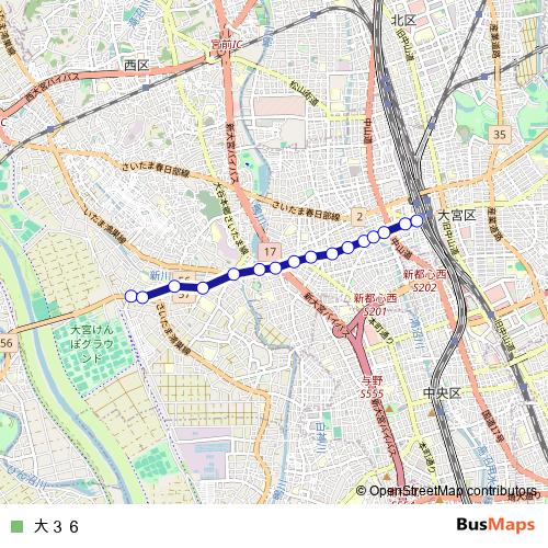 大３６ bus Line Map