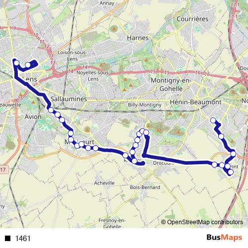 1461 bus Line Map
