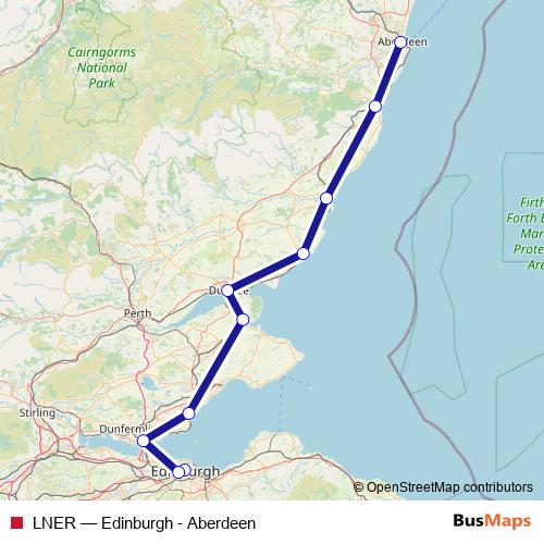 LNER rail Line Map