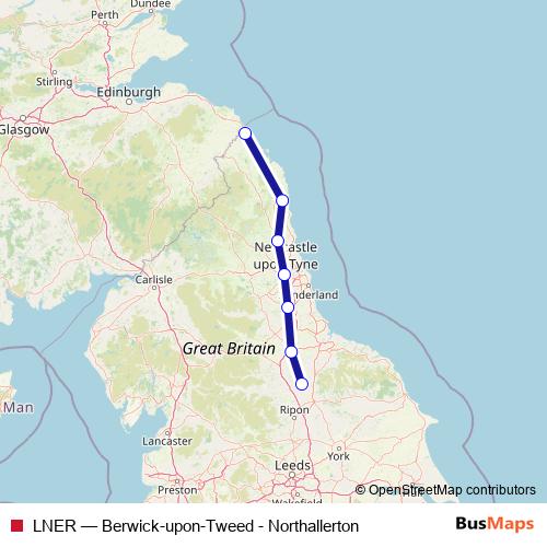 LNER rail Line Map