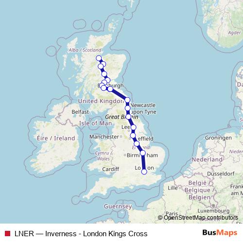 LNER rail Line Map