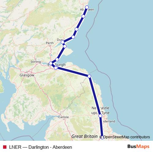 LNER rail Line Map