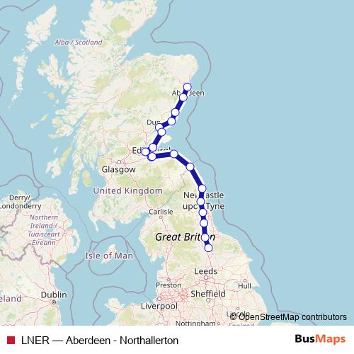 LNER rail Line Map