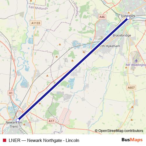 LNER rail Line Map