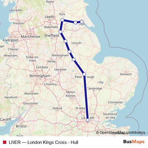 LNER rail Line Map