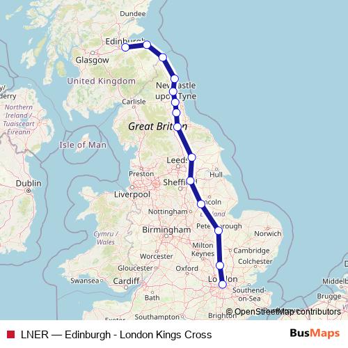 LNER rail Line Map