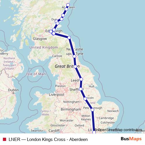 LNER rail Line Map