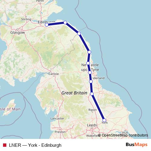 LNER rail Line Map