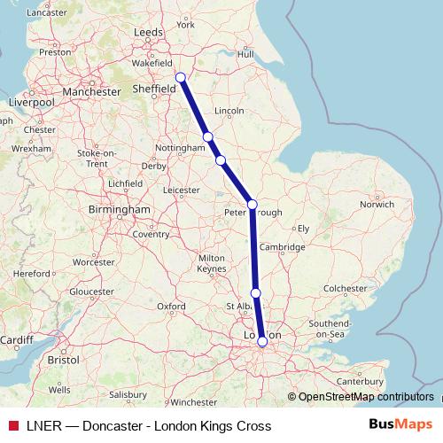 LNER rail Line Map