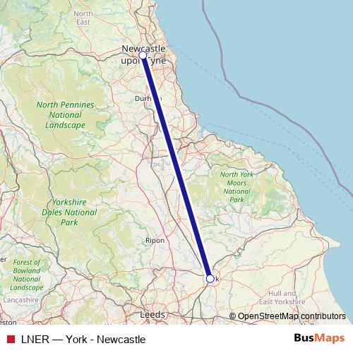 LNER rail Line Map