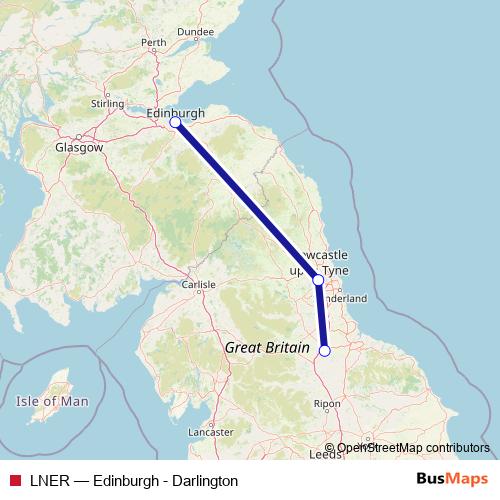 LNER rail Line Map