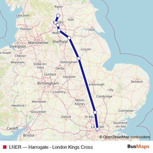 LNER rail Line Map