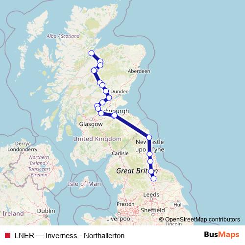 LNER rail Line Map