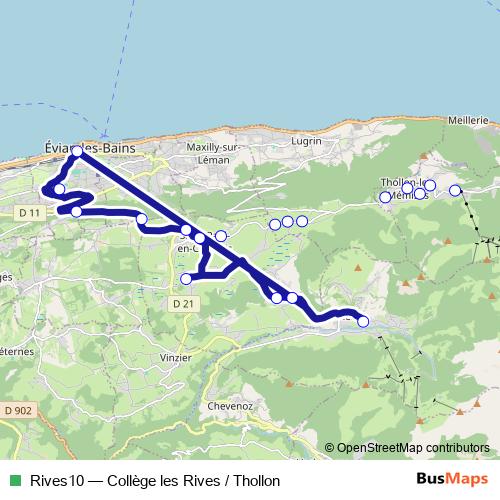 Rives10 bus Line Map